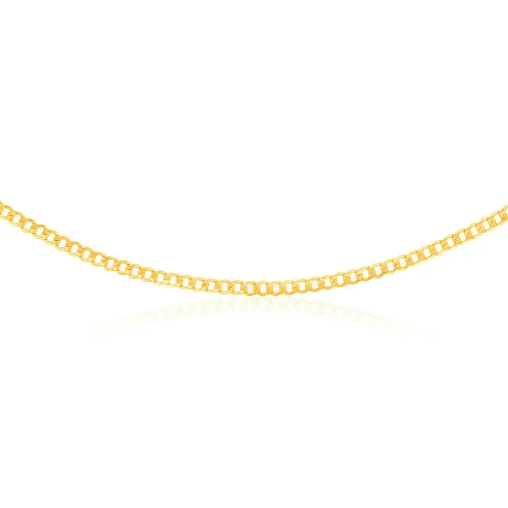 9ct Yellow Gold Filled Bevelled Curb 120 Gauge 70cm Chain