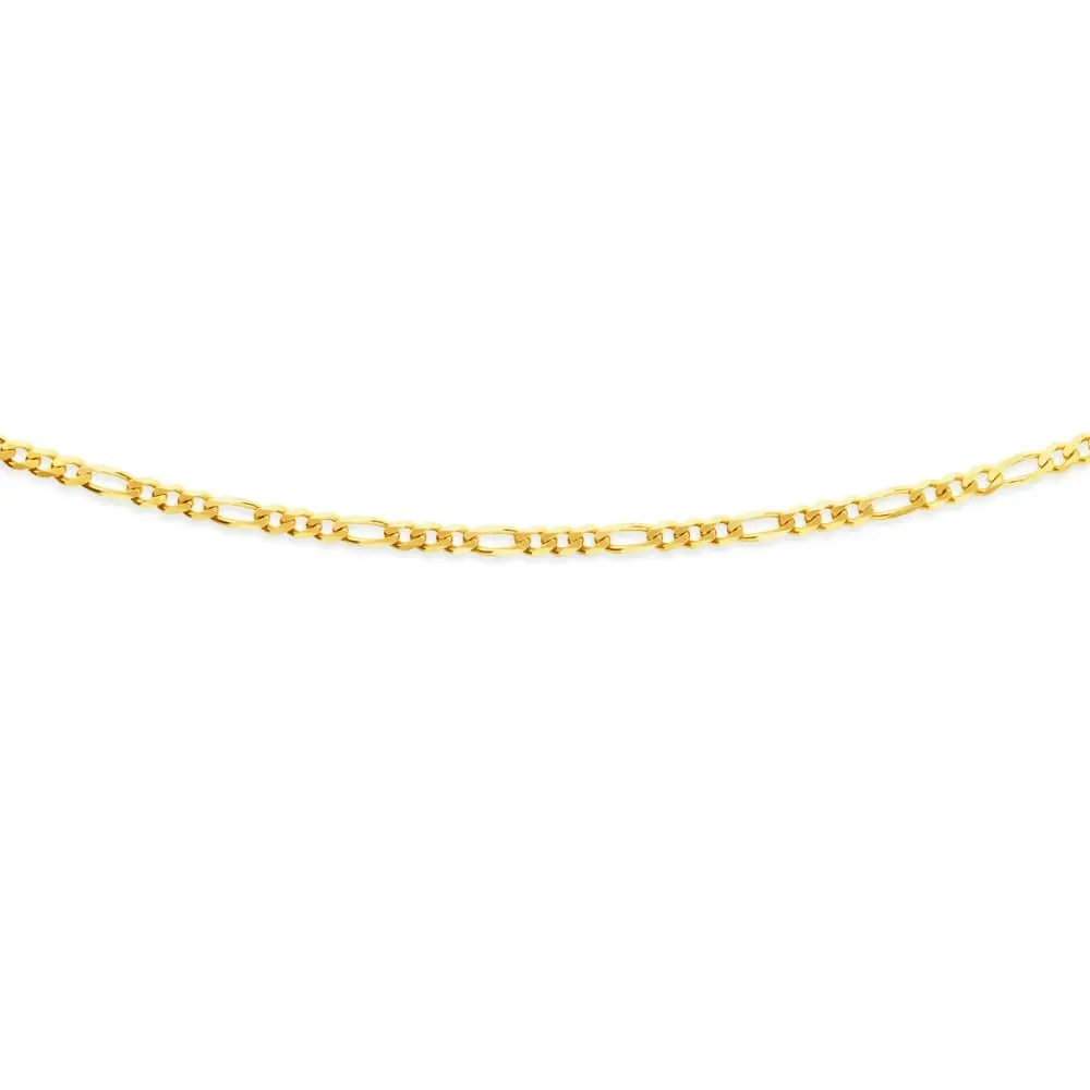 9ct Yellow Gold Figaro 1:3 45cm Chain 80 Gauge