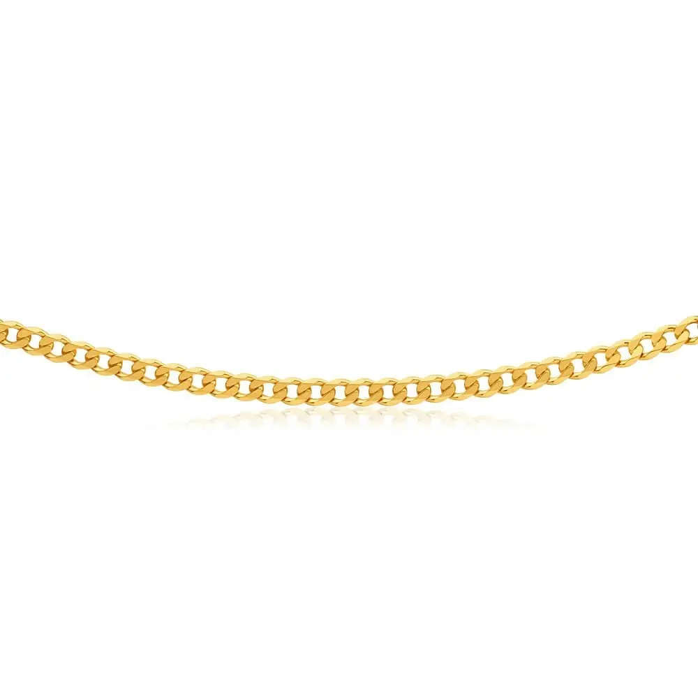 9ct Yellow Solid Gold Curb 50cm Chain 120 Gauge