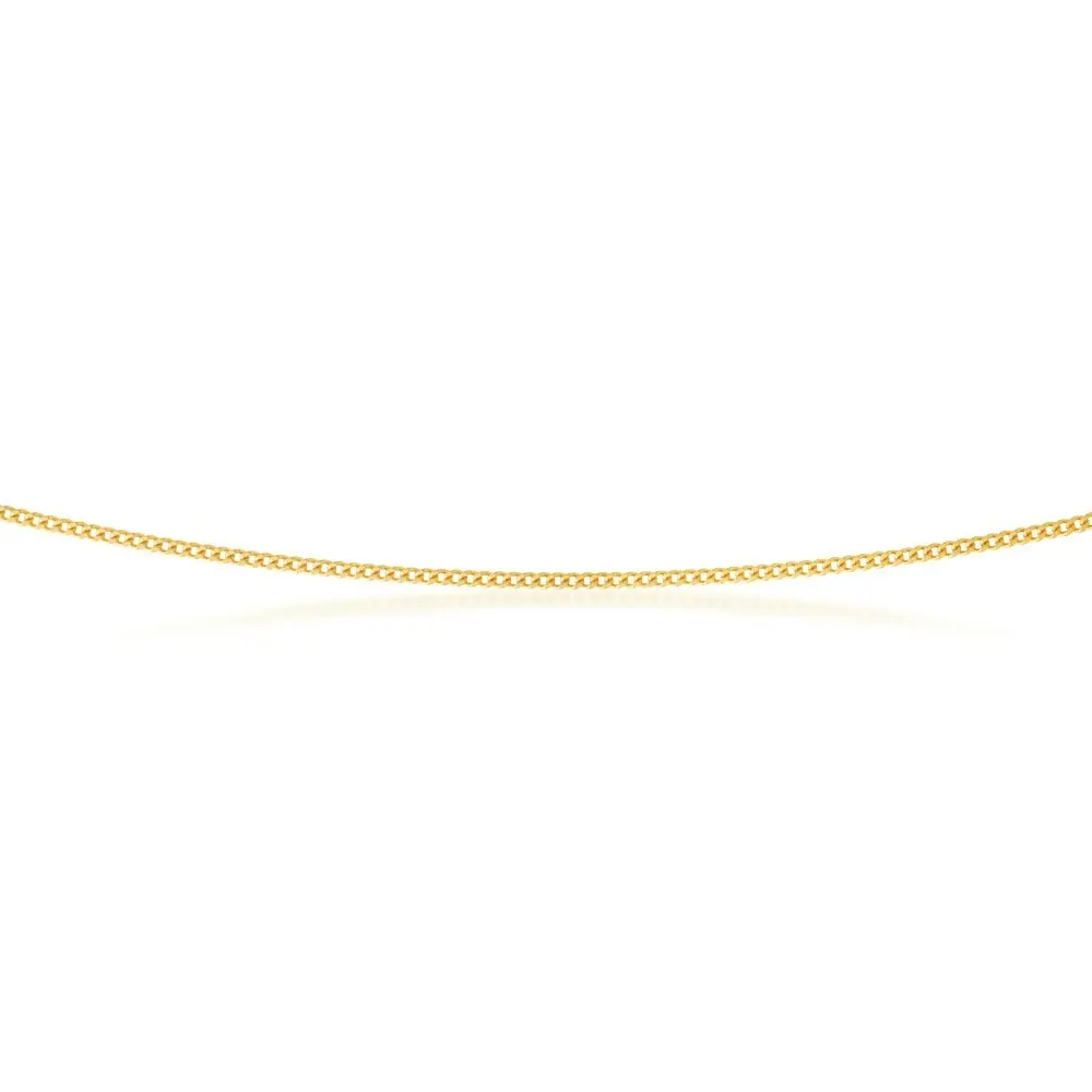 9ct Yellow Gold SOLID Curb Chain 50cm 30 Gauge