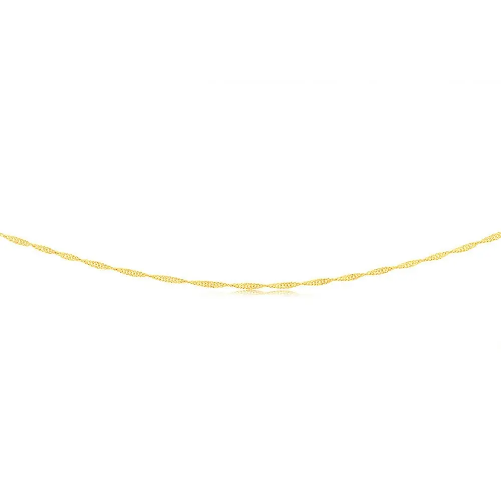 9ct Yellow Gold Singapore 40cm Chain 30 Gauge