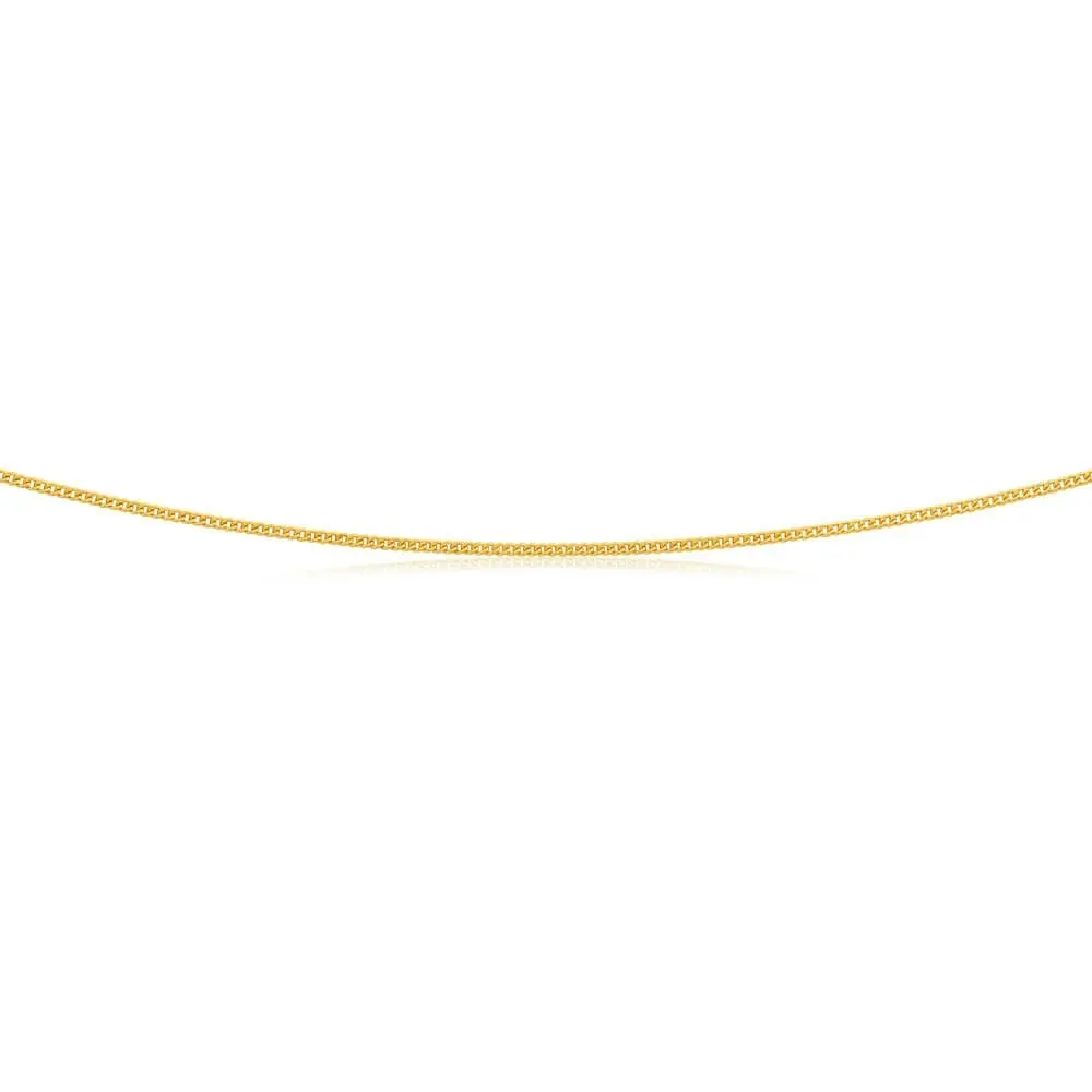 9ct Yellow Gold Silver Filled Extend 55cm Curb Chain 40 Gauge