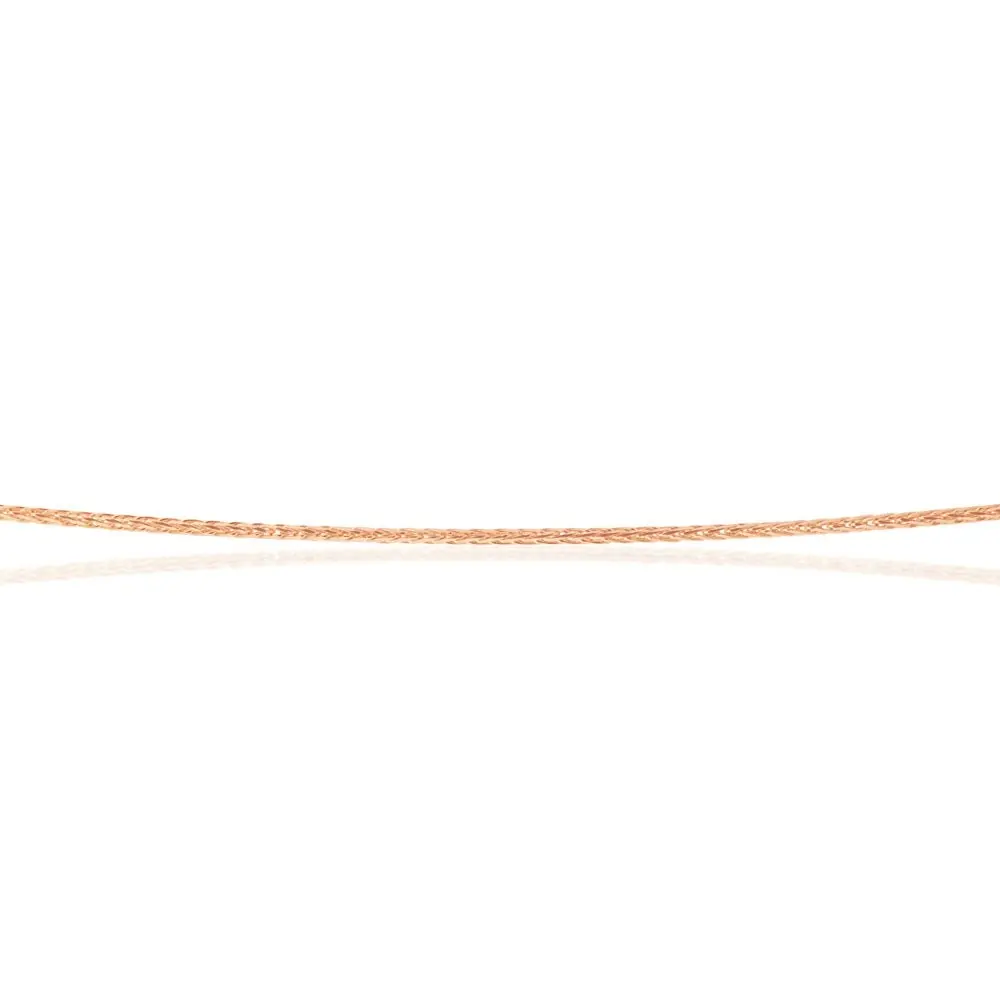 9ct Rose Gold Wheat link Extender 47cm Chain 20gauge