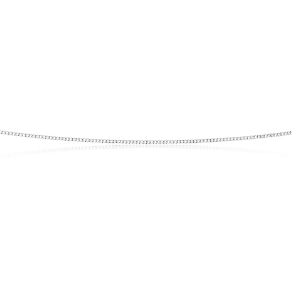 9ct White Gold Curb 46cm Chain