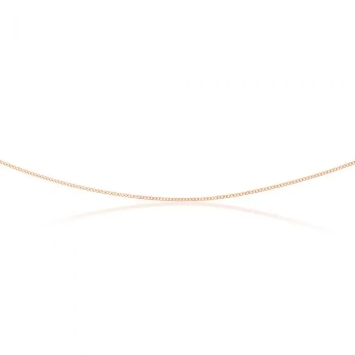 9ct Rose Gold 31 Gauge Curb 46cm Chain