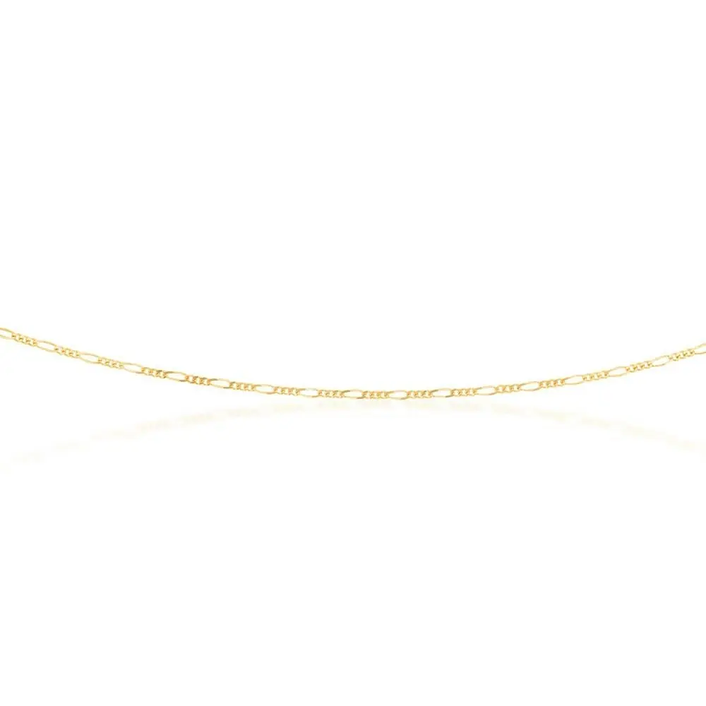 9ct Yellow Gold 40 Gauge 1:3 Figaro 46cm Chain