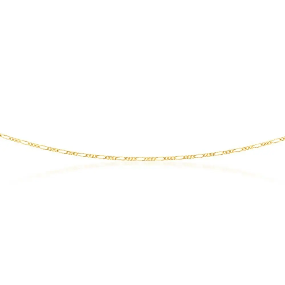 9ct Yellow Gold 40 Gauge 1:3 Figaro 56cm Chain