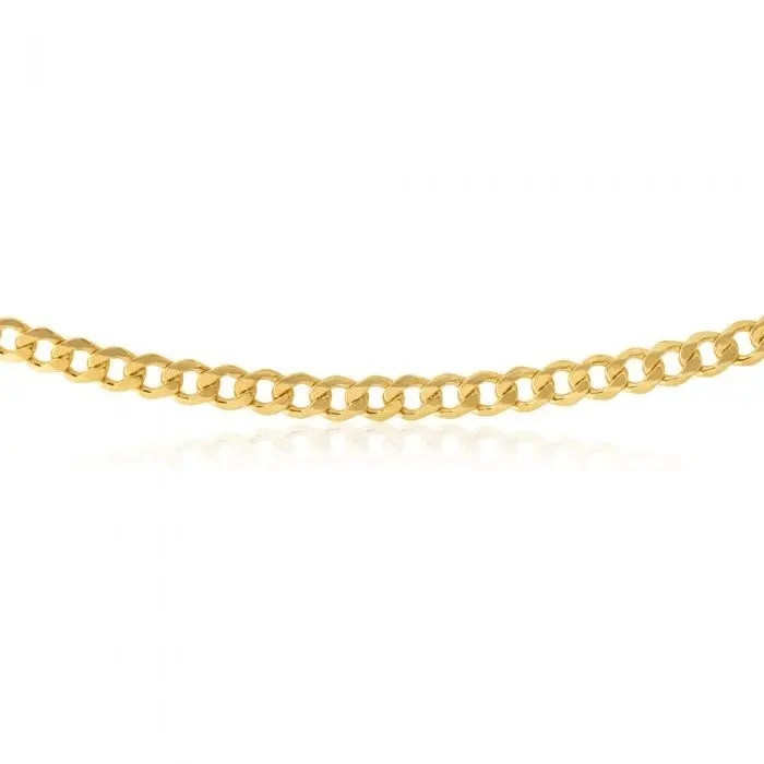 9ct Yellow Gold Silverfilled Flat Curb 120 Gauge 55cm Chain