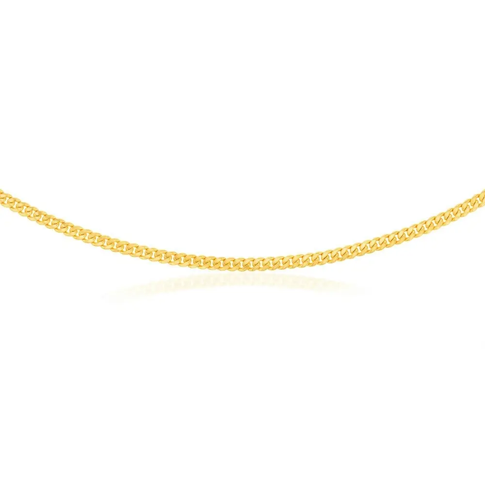 9ct Yellow Gold Silverfilled 120 Gauge Curb 55cm Chain