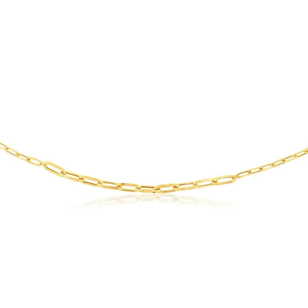 9ct Yellow Gold Silverfilled Paperclip Chain