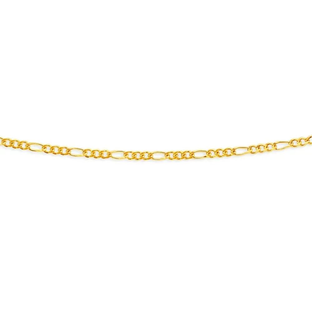 9ct Yellow Solid Gold 55cm 70 Gauge Figaro Chain