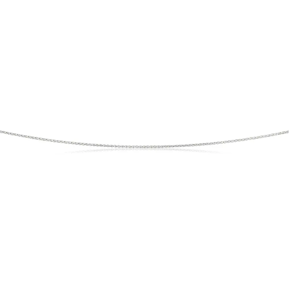 9ct White Gold Wheat Chain