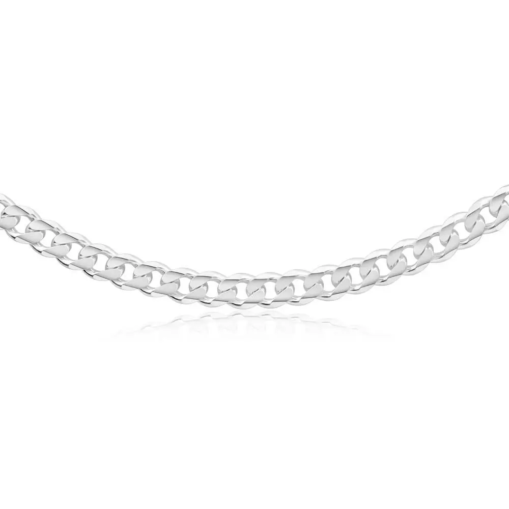 Sterling Silver 250 Gauge Diamond Cut 55cm Curb Chain