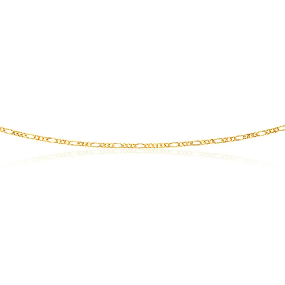 9ct Yellow Gold Figaro 1:3 70cm Chain 40Gauge