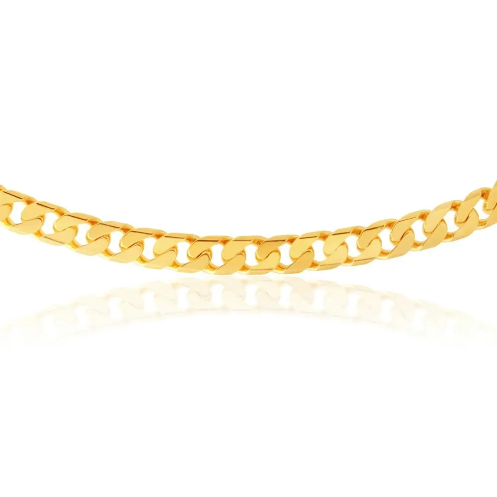 9ct Yellow Solid Gold 300 Gauge 55cm Curb Chain