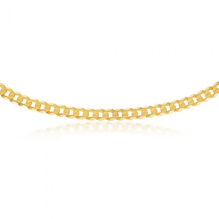 9ct Yellow Solid Gold Heavy Curb 55cm Chain 220 Gauge  with a Parrot Clasp