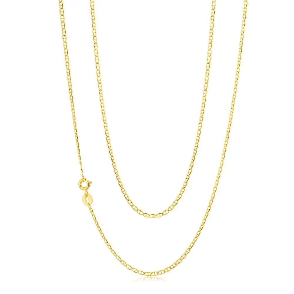 9ct Yellow Gold Silver Filled Anchor Link 50cm Chain 40 Gauge