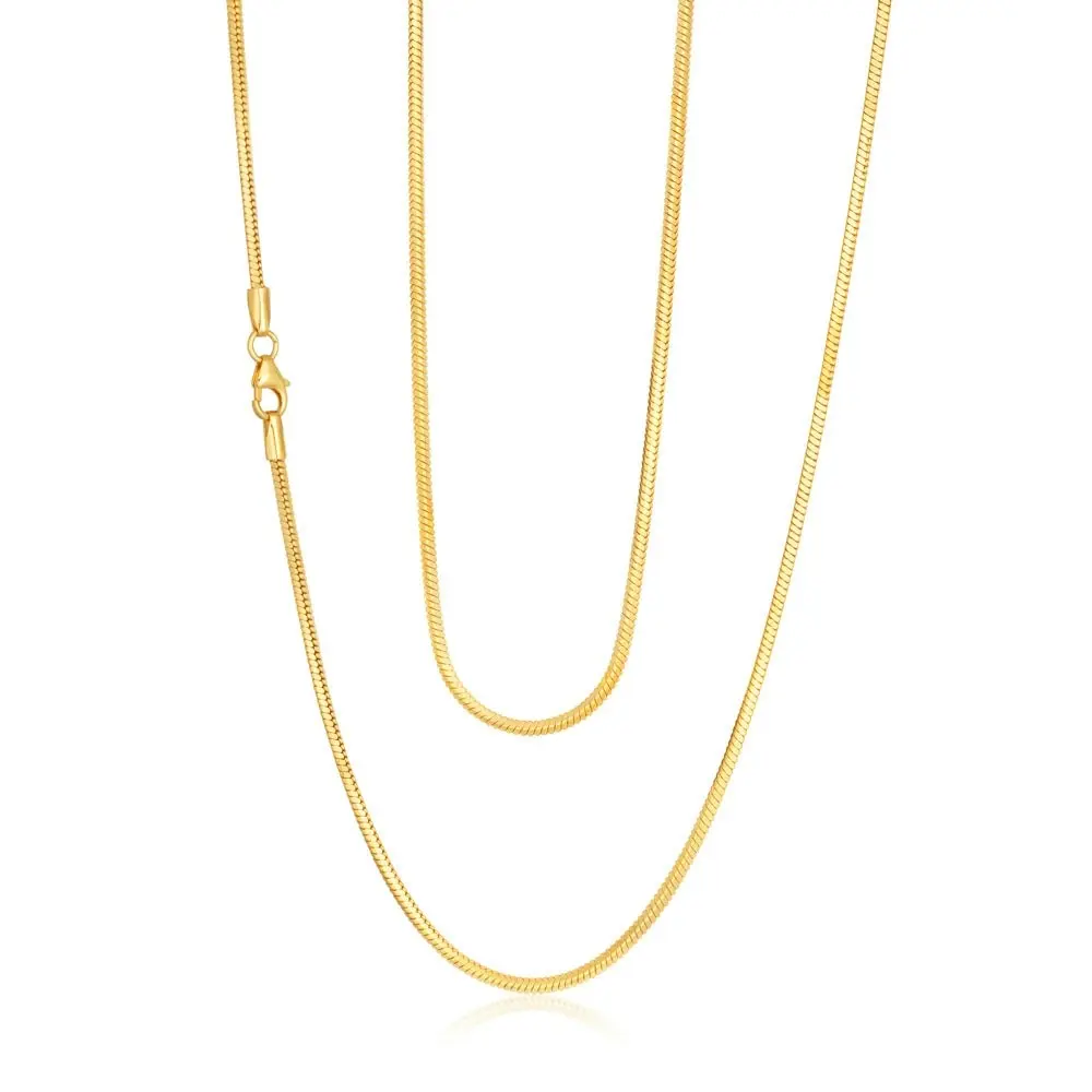 9ct Yellow Gold Filled 55cm Square Snake Chain