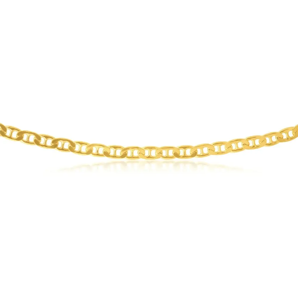 9ct Yellow Gold Silverfilled 55cm Anchor Chain