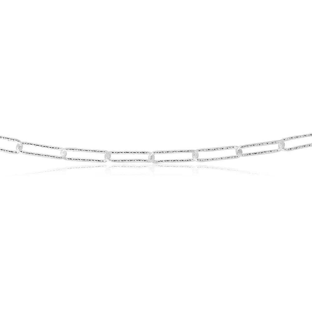 Sterling Silver 46cm Elongated Dicut Belcher Chain