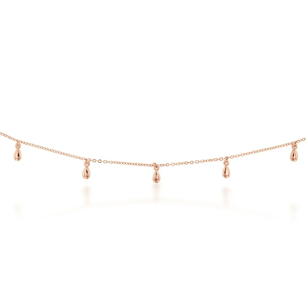 Rose Gold Plated Sterling Silver Fancy Choker Chain