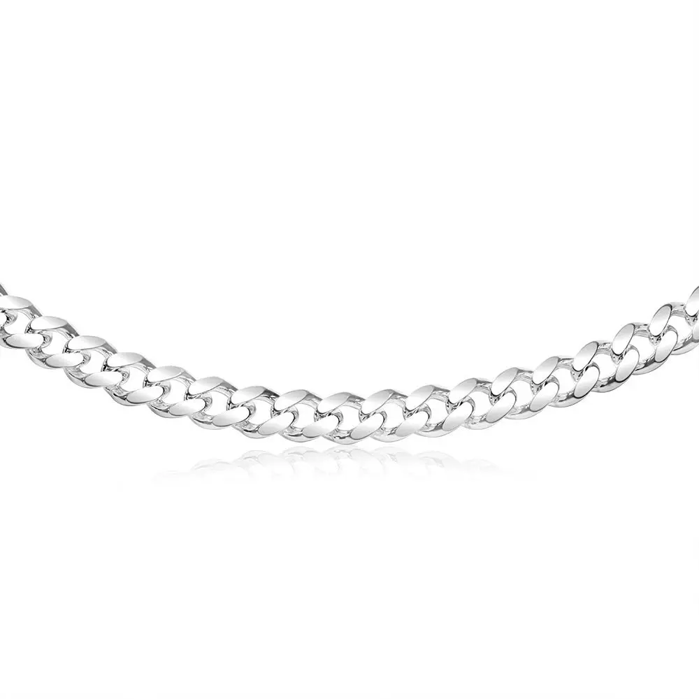 Sterling Silver 350 Gauge Diamond Cut 55cm Curb Chain