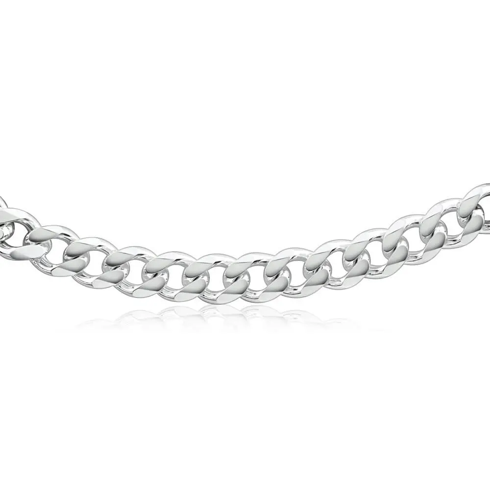 Sterling Silver 350 Gauge Diamond Cut 55cm Curb Chain