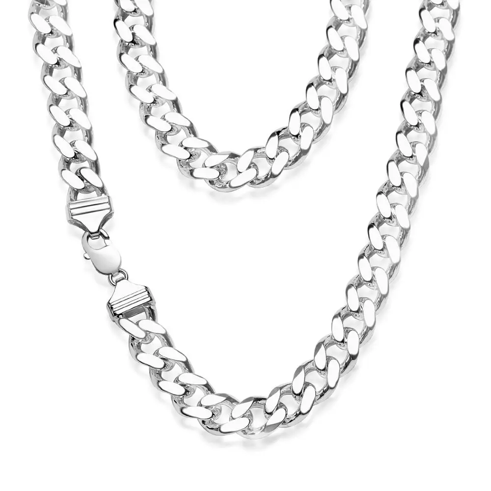 Sterling Silver 350 Gauge Diamond Cut 55cm Curb Chain