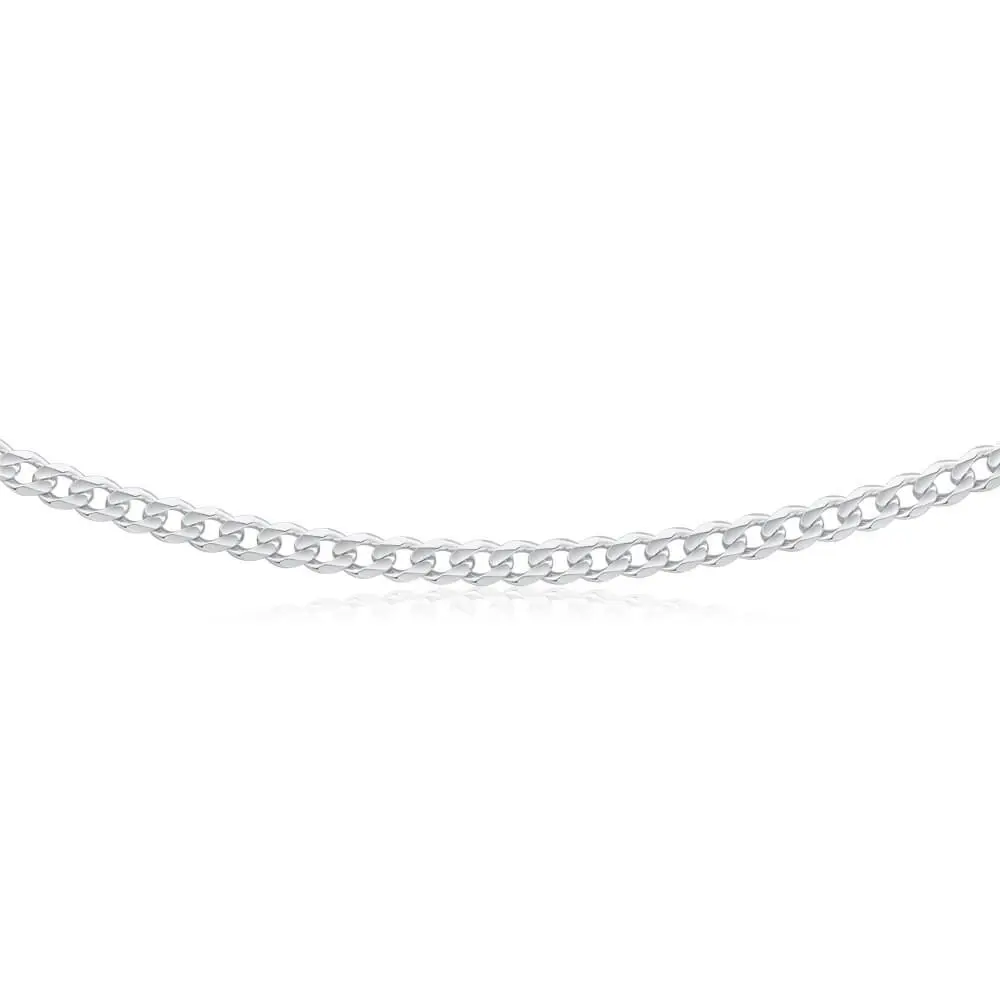 Sterling Silver 150 Gauge Diamond Curb 60cm Curb Chain