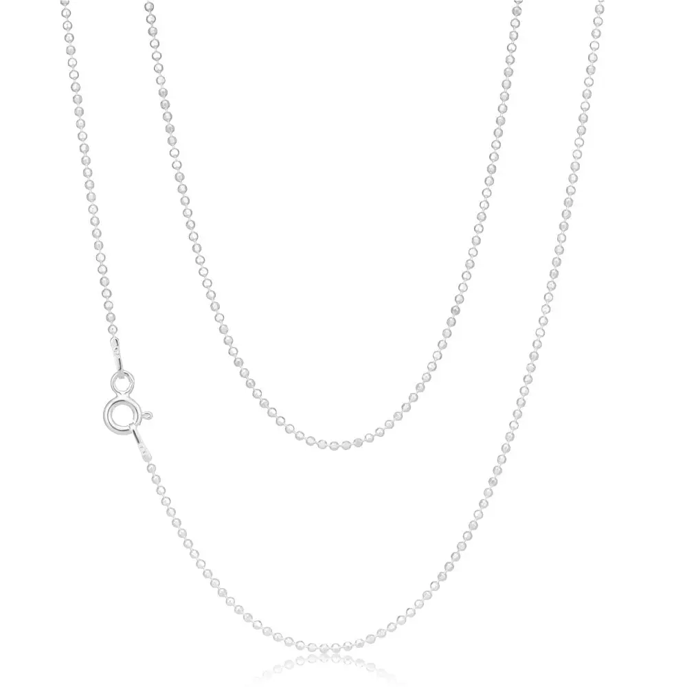 Sterling Silver Dicut Ball 80cm Chain