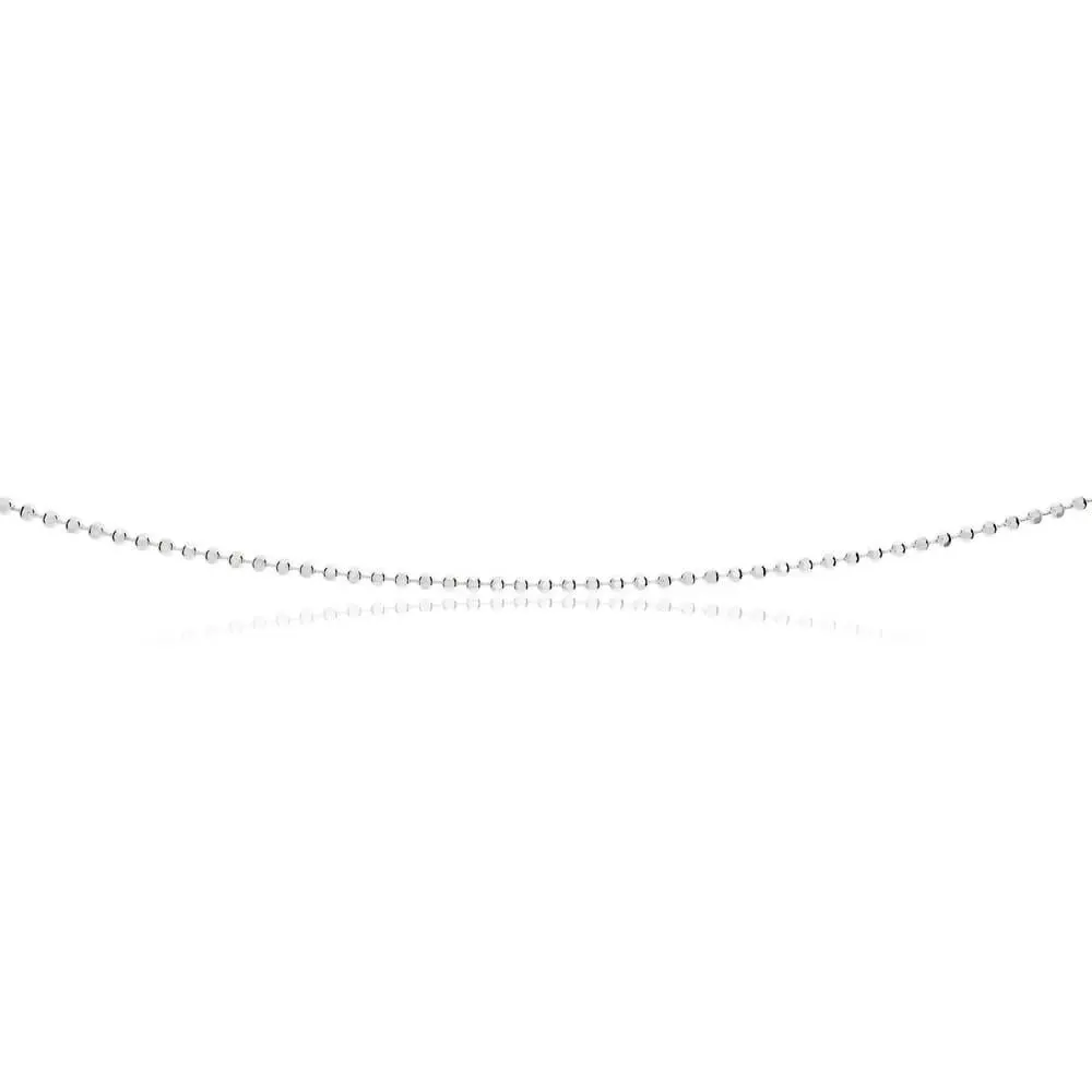 Sterling Silver Diamond Cut Ball 80cm Chain