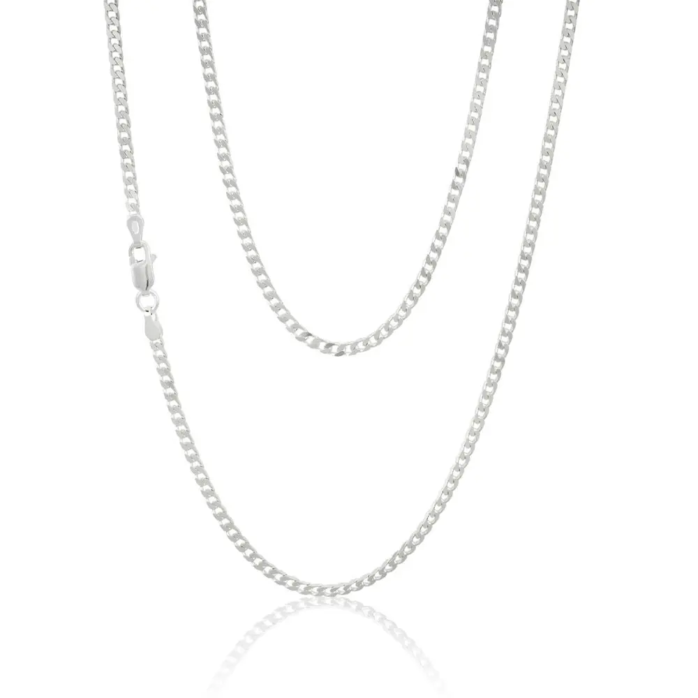 Sterling Silver Curb Chain 80 gauge 55cm