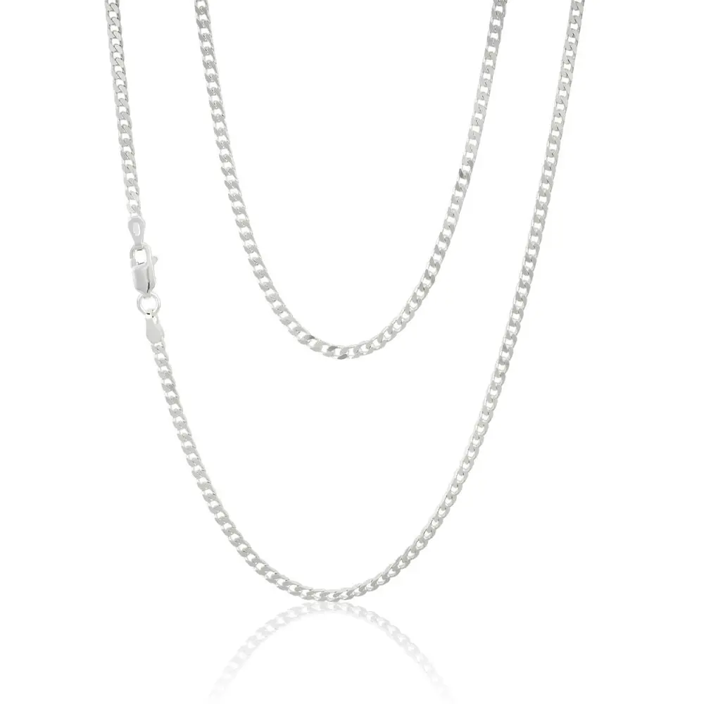 Sterling Silver Curb Chain 80 gauge 55cm