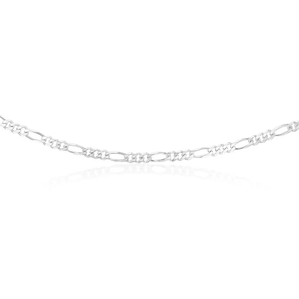 Sterling Silver Figaro 150 Gauge 60cm Chain