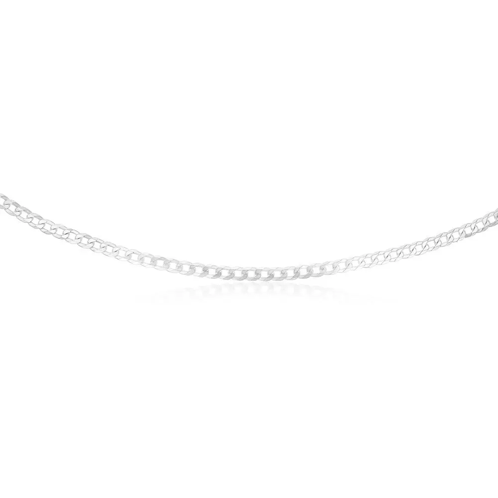 Sterling Silver Bevelled Curb 120 Gauge 60cm Chain