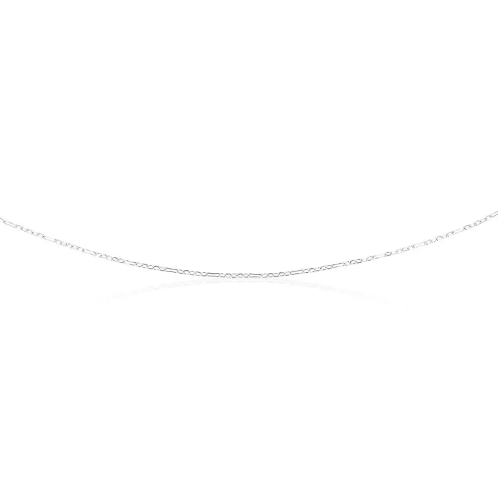 Sterling Silver Fancy Figaro 40+5cm Chain