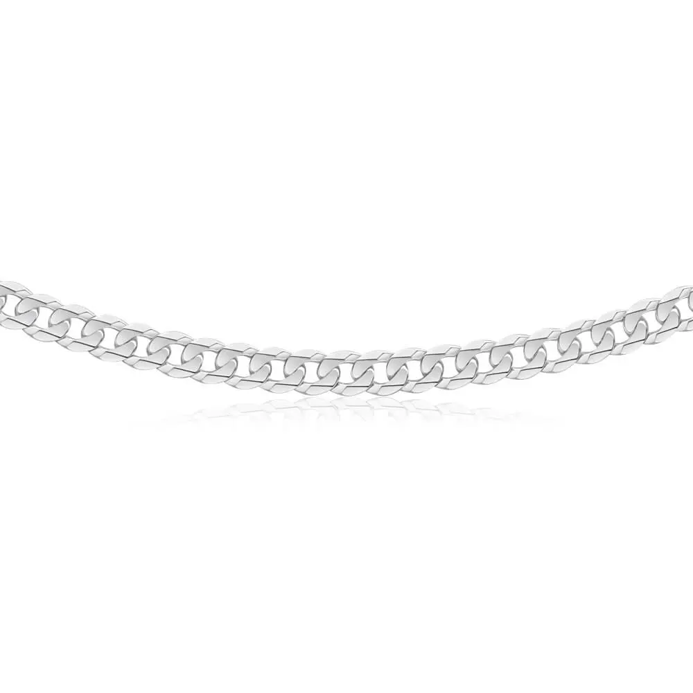 Sterling Silver Curb Flat 55cm Chain