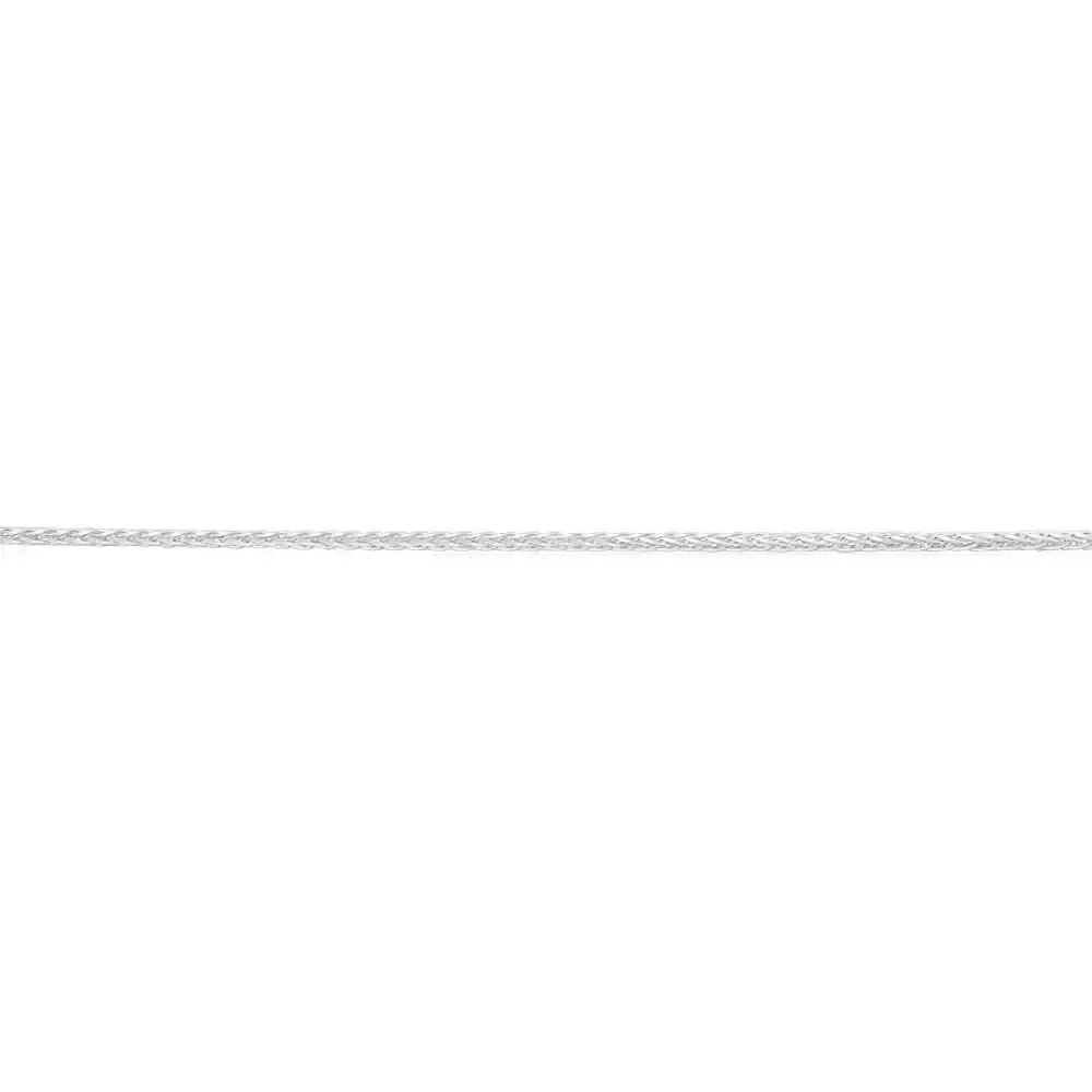 Sterling Silver Wheat Adjustable Heart Drop Chain 55cm