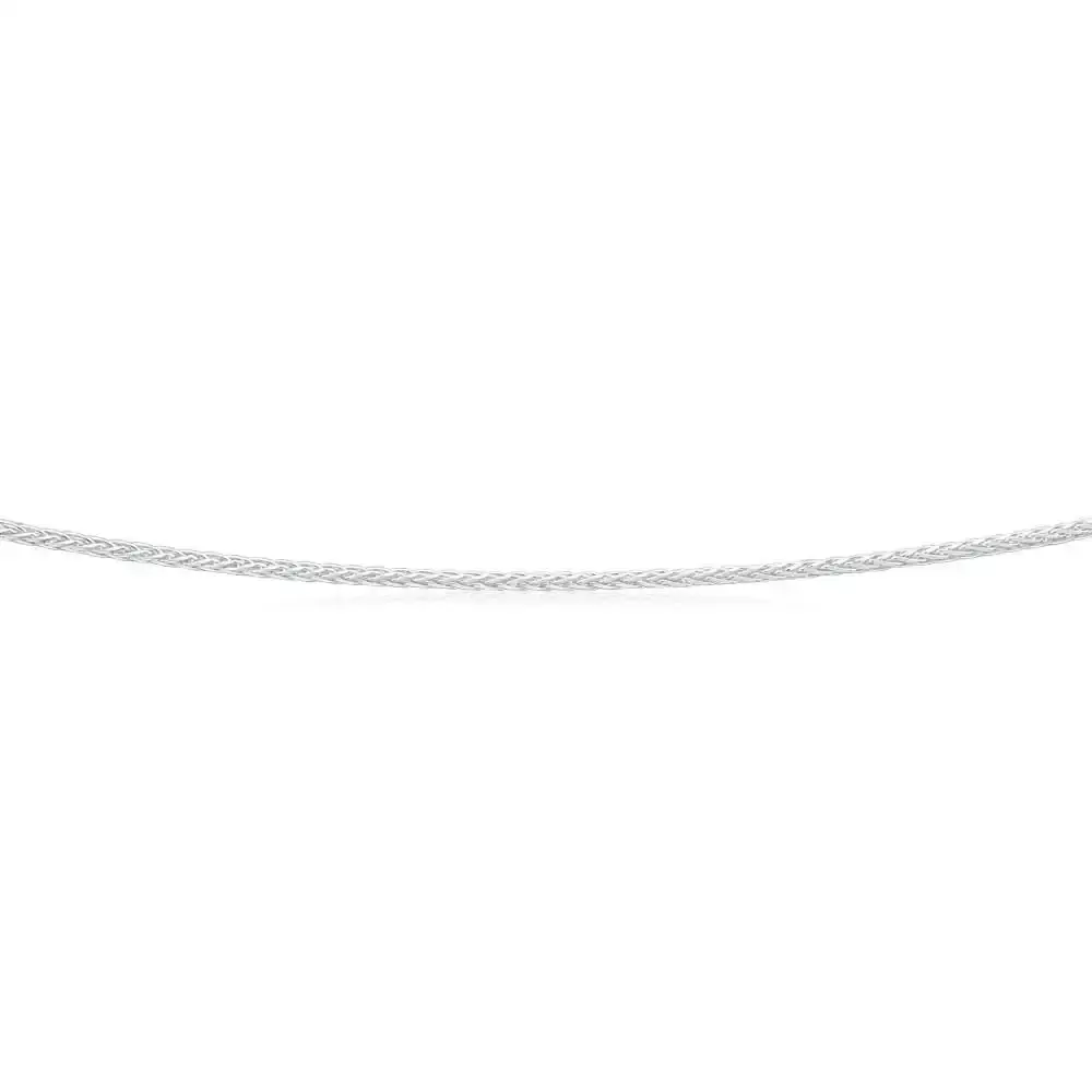 Sterling Silver Wheat Adjustable Heart Drop Chain 55cm