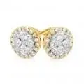 9ct Yellow Gold Cluster 1/2 Carat Diamond Stud Earrings