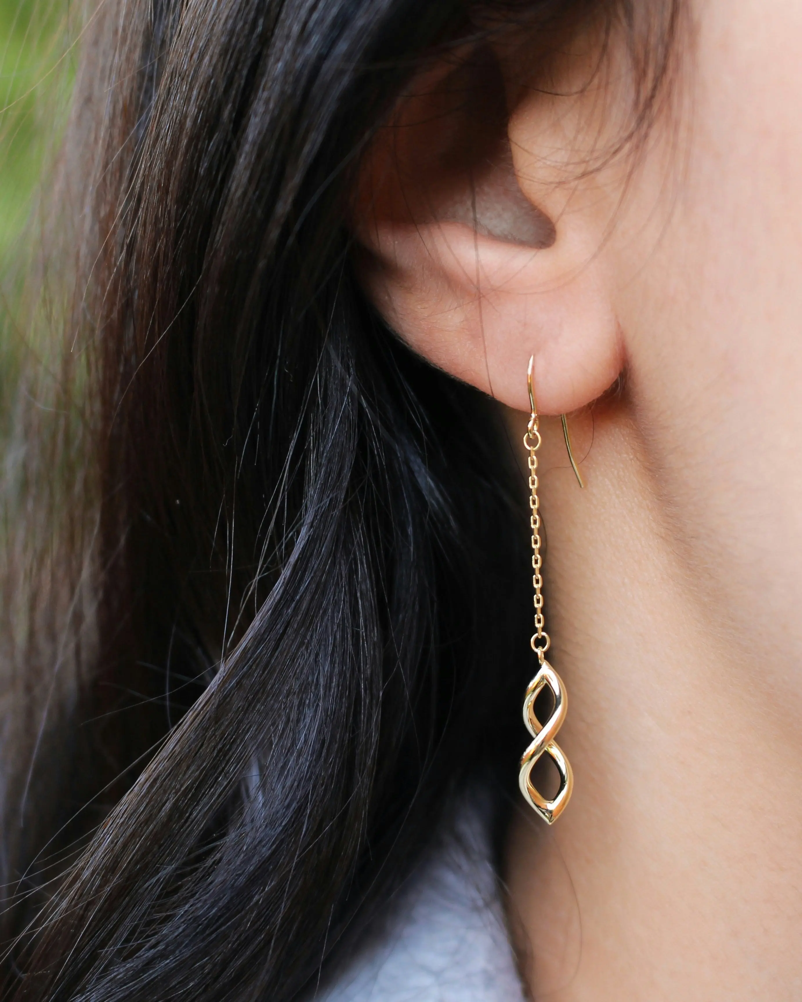 9ct Yellow Gold Silver Filled Twist Drop Earrings