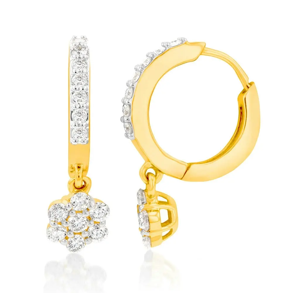 Luminesce Lab Grown 1/2 Carat Diamond Drop Earring in 9ct Yellow Gold