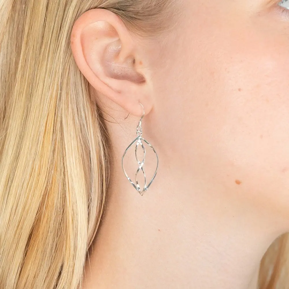 Sterling Silver Figure 8 Drop Earrings