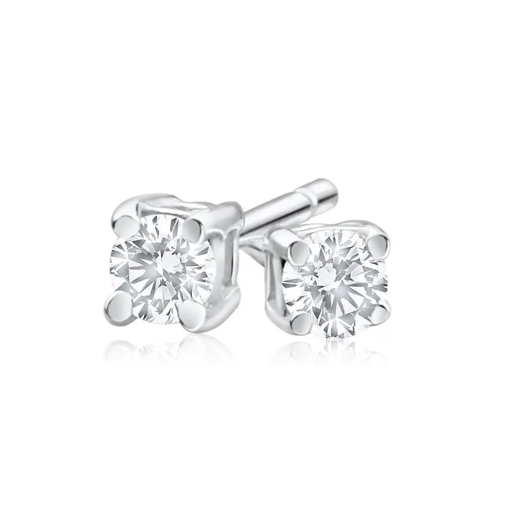 Sterling Silver Zirconia 3mm Claw Stud Earrings