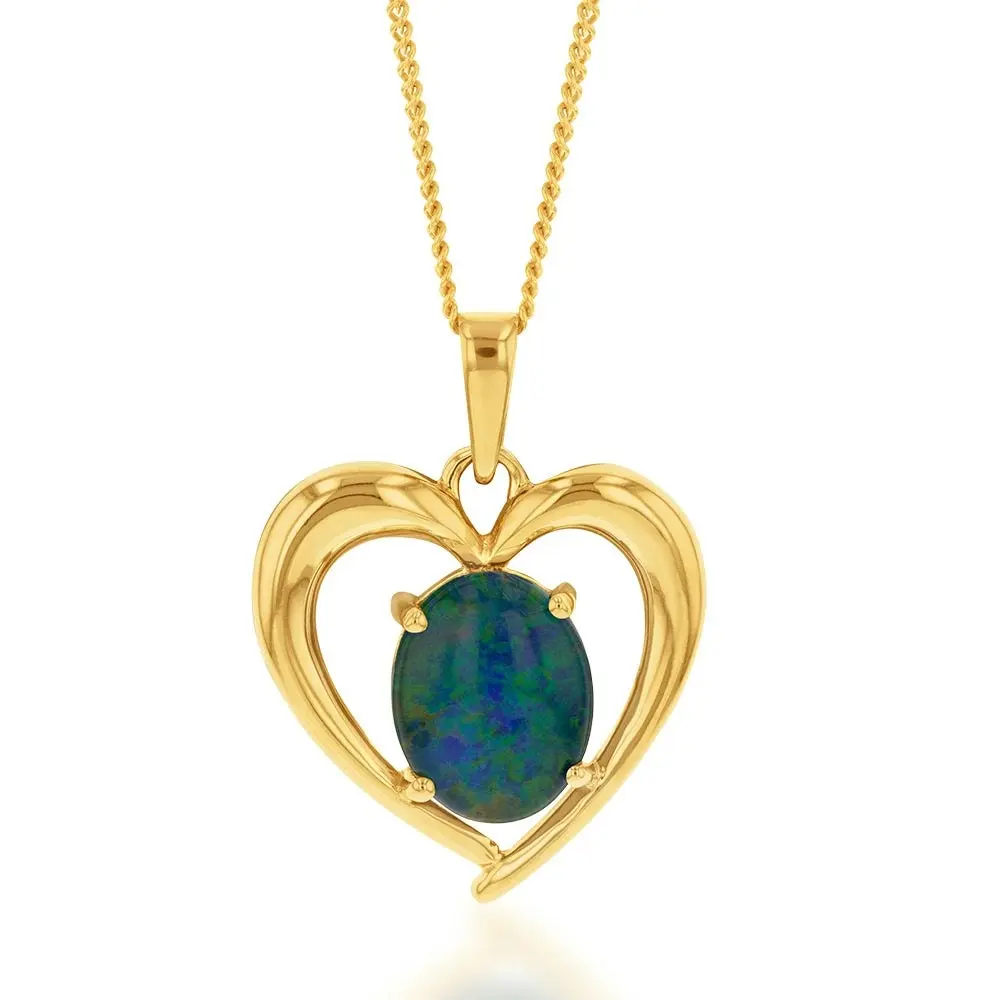 9ct Yellow Gold 10x8mm Heart Pendant