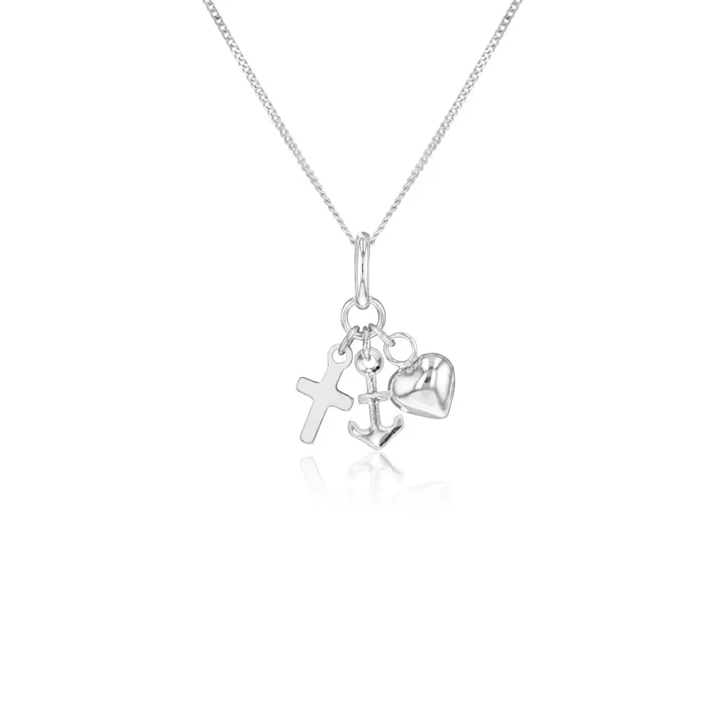 Sterling Silver Faith Hope Charity Pendant