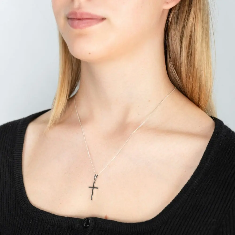 Sterling Silver Plain Cross 25mm Religious Pendant