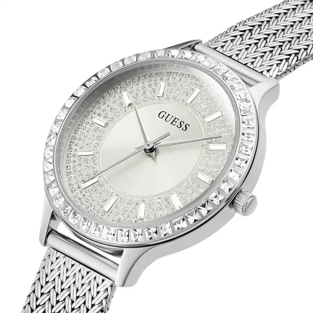 Guess GW0402L1 Soiree Silver Tone Mesh Watch