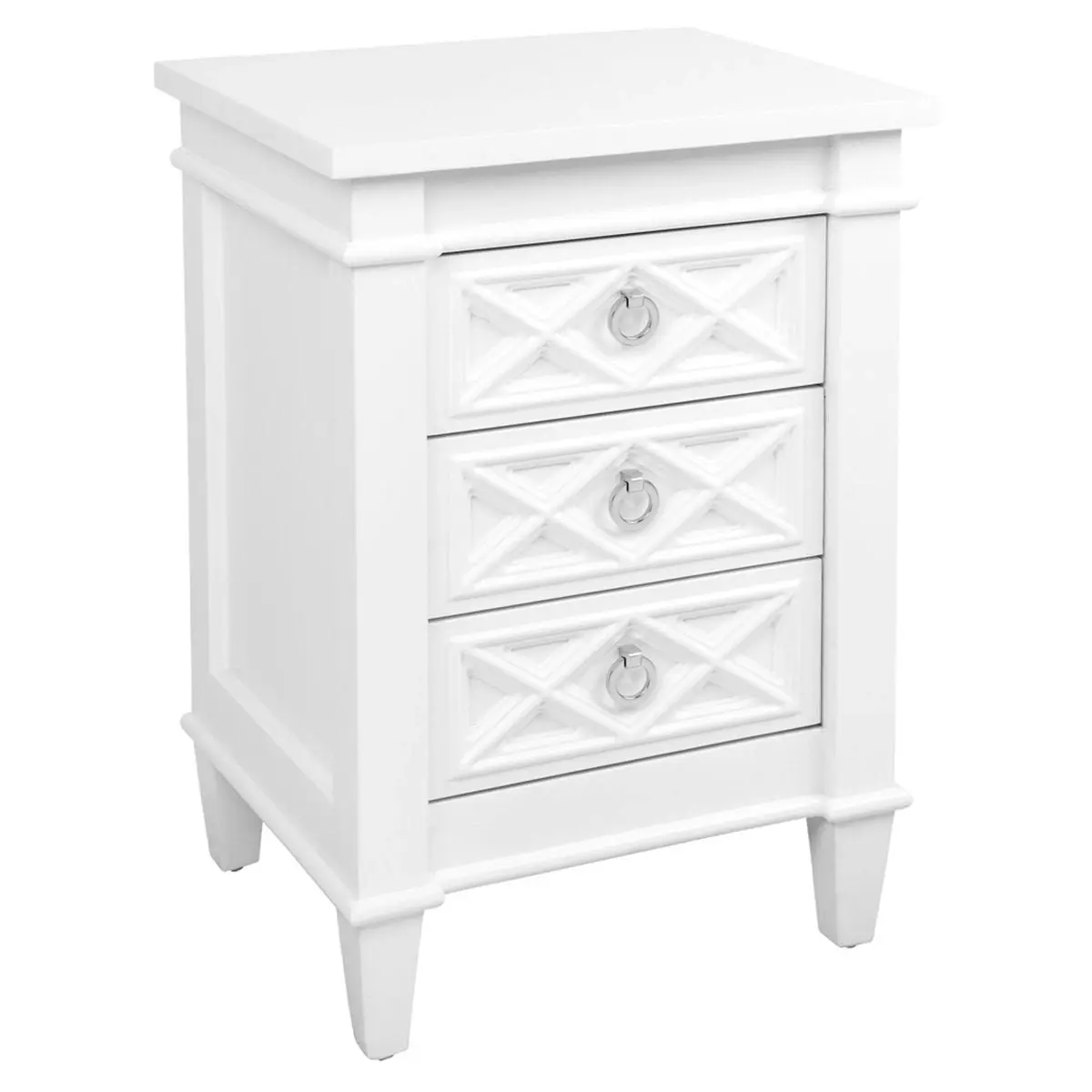 Plantation Bedside Table -  Small White