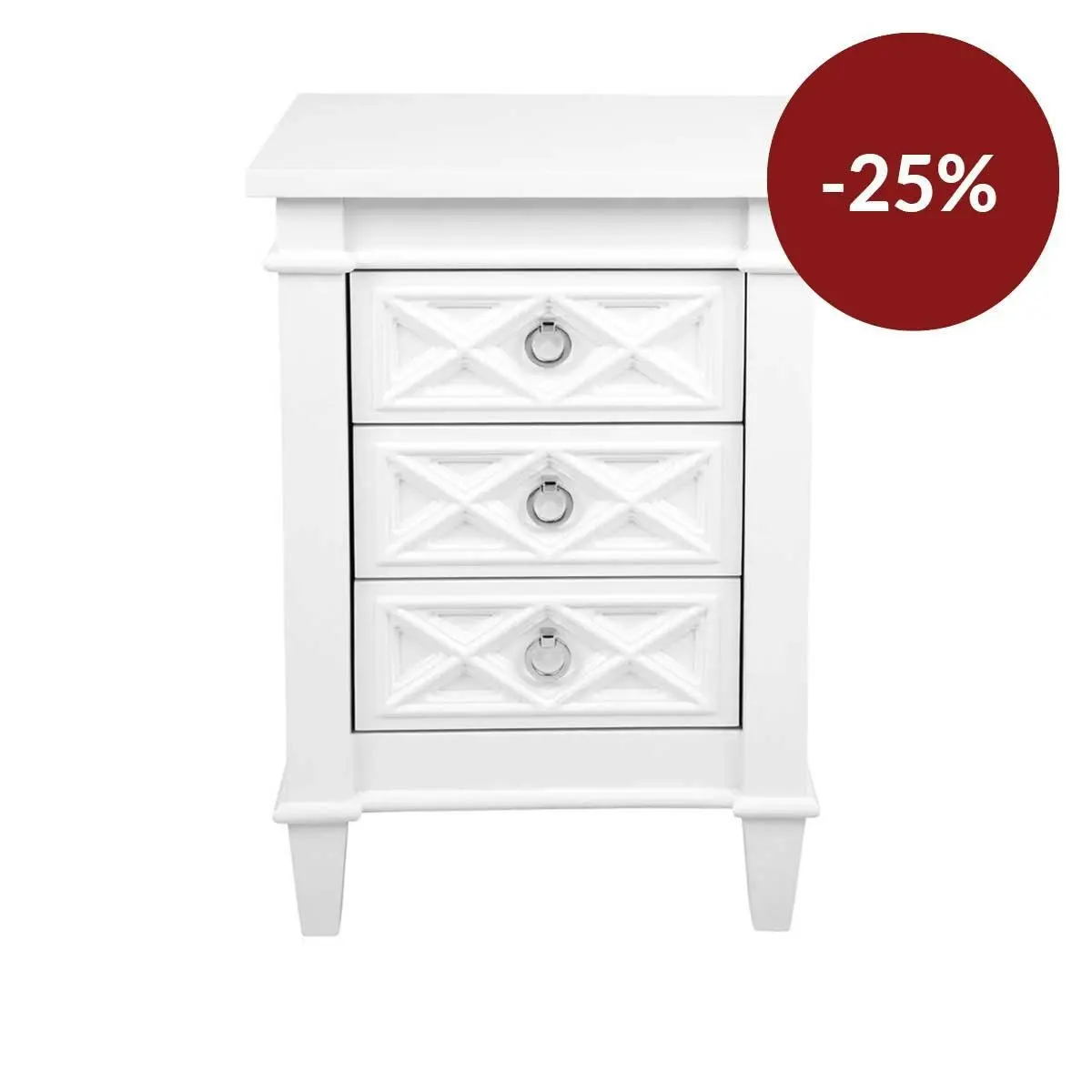 Plantation Bedside Table -  Small White